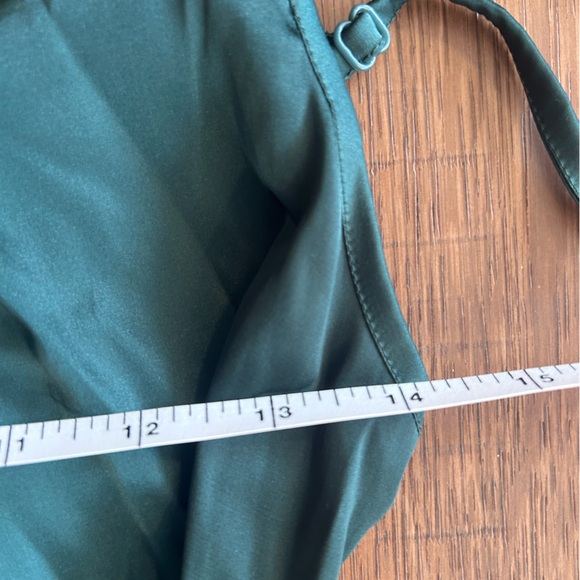 Elegant SHEIN Dark Green Spaghetti Straps Slip Dress, Side Zipper Size L - Picture 7 of 7